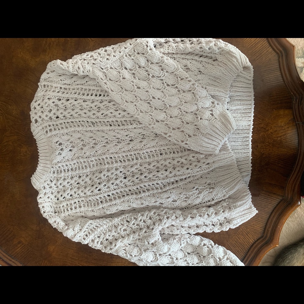 White crochet sweater